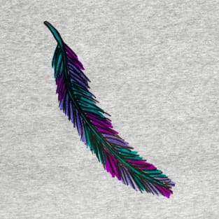 Purple and Turquoise Feather T-Shirt